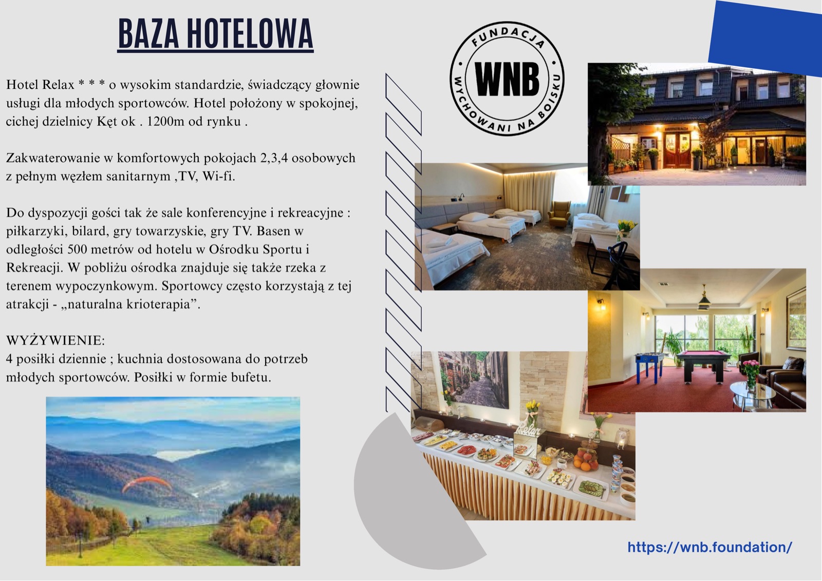 Hotel Relax *** w Kętach — baza obozowa WNB Camp Kęty 2026